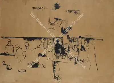 Das, Jatin (Artist). Untitled, 1964 | Drawing, Os.Del/18.03.08, 2008 · Osian's