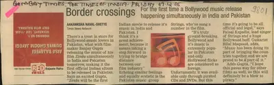 Aakanksha Naval-Shetye (Reporter), Border Crossings, 2005, Newspaper Clipping