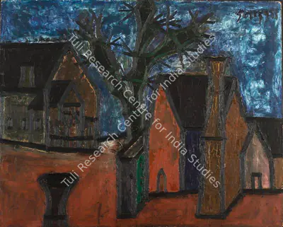 F.N. Souza (Artist), La Place Town Square, 1955, Painting