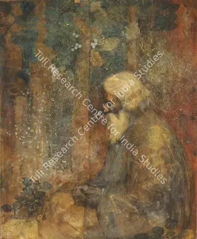 Ganesh&nbsp;Pyne (Artist), Portrait of Rabindranath Tagore, 1961, Painting