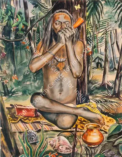 Anna Molka Ahmed (Artist), Hindu Mystic, Painting