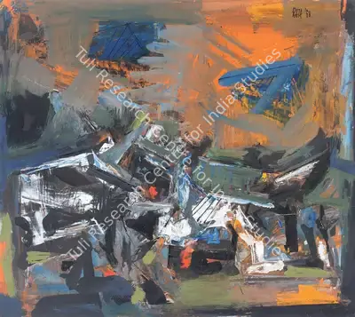 S.H. Raza (Artist), Untitled, 1958, Painting