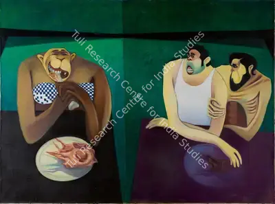 Broota, Rameshwar (Artist). Anatomy of that Old Story, 1970 | Painting, So.Lon/10.06.19, 2019 · Sotheby's