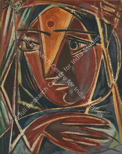 George Keyt (Artist), Head, 1947, Painting