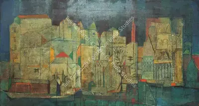 S.K. Bakre (Artist), Venetian Cityscape, 1964, Painting