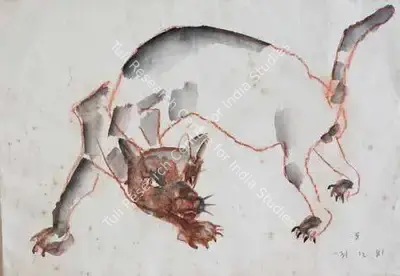 Somnath Hore (Artist), Untitled (Animal), 1981, Painting