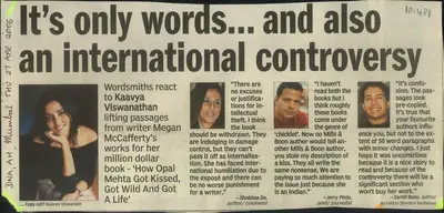 Jerry Pinto (Reporter), It's only words… and also an International Controversy, 2006, Newspaper Clipping