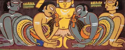 K. Sreenivasulu (Artist), Cock Fight, 1955, Painting