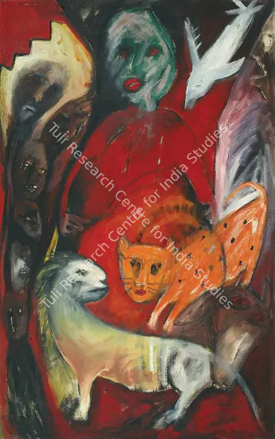 Rekha Rodwittiya (Artist), The Red Prophet, 1985, Painting