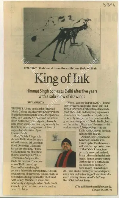 Richa Bhatia (Reporter), King of Ink, 2010, Newspaper Clipping