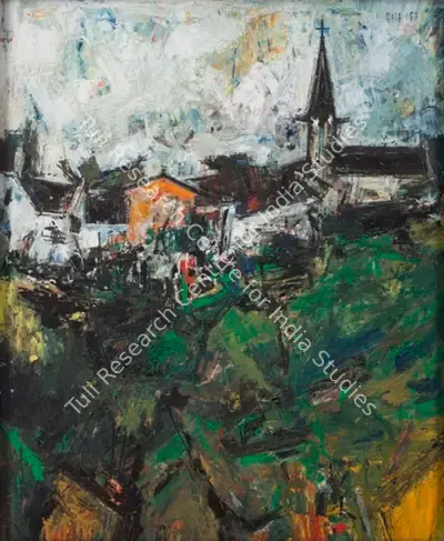 S.H. Raza (Artist), Untitled, 1957, Painting