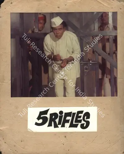 I.S. Johar (Producer), 5 Rifles, 1974, Photographic Still Mounted on Lobby Card