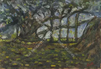 Jamini Roy (Artist), Untitled (Banyan Tree), 1925, Painting