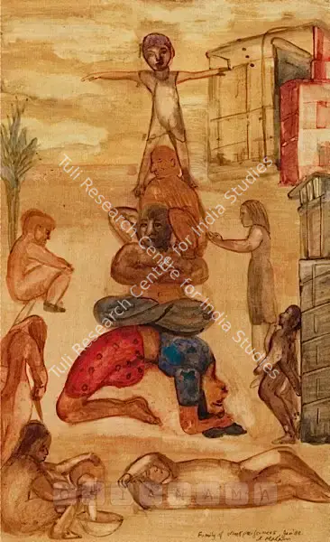 Nalini Malani (Artist), Family Of Street Performers, 1988, Painting