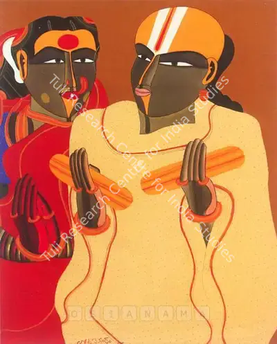 Thota Vaikuntam (Artist), Telangana Couple -I, 2004, Painting