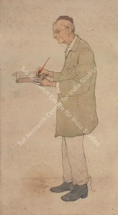 N.R. Sardesai (Artist), Standing Gentleman, 1930, Painting