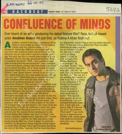 Rubina A. Khan (Reporter), Confluence of Minds, 2005, Newspaper Clipping