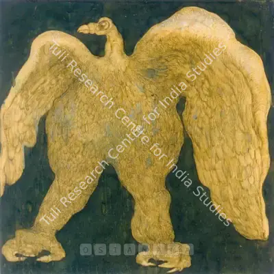 Chowdhury, Jogen (Artist). Eagle. Ink and pastel on paper, 1976 | Drawing | FineArts | 00600619