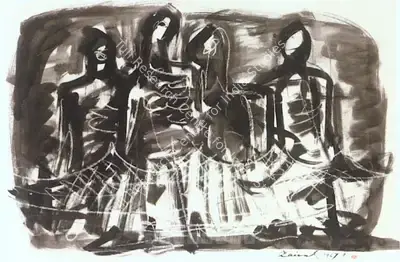 Zainul Abedin (Artist), Untitled, 1967, Drawing
