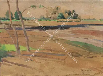 B.C. Sanyal (Artist), Landscape, 1941, Painting