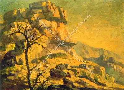 D.P. Roy Chowdhury (Artist), Hillscape, Painting