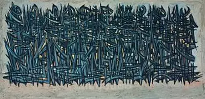 Sadequain (Artist), Line Of Figures, 1963, Painting