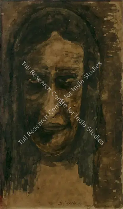 Rabindranath Tagore (Artist), Portrait, 1936, Painting