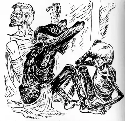 Chittaprosad (Artist), Bengal Famine, Painting