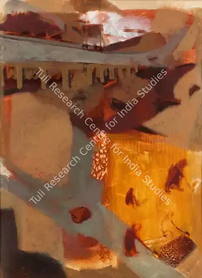 Nataraj Sharma (Artist), Polytechnic Bridge / Roadmakers, 1994, Painting