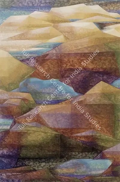 Sabavala, Jehangir (Artist). Trapped Lakes. Oil on Canvas, 1990 | The Crucible of Painting | Painting | FineArts | 00182427