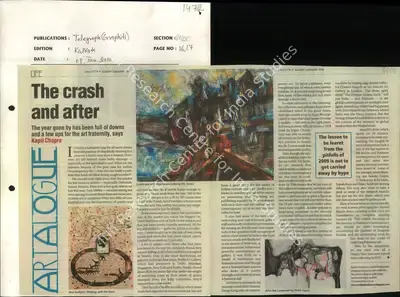 Kapil Chopra (Writer), The Crash and after, 2010, Newspaper Clipping