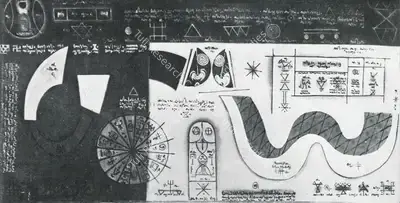 K.C.S. Paniker (Artist), Mathematical Order in Astrology, 1976, Painting