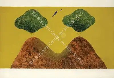 J. Swaminathan (Artist), Untitled (Bird, Tree and Mountain Series), 1975, Painting