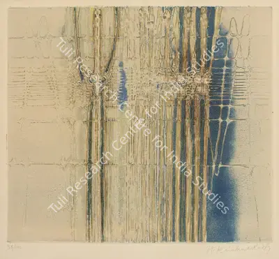 Krishna Reddy (Artist), Woman & her reflection, Print