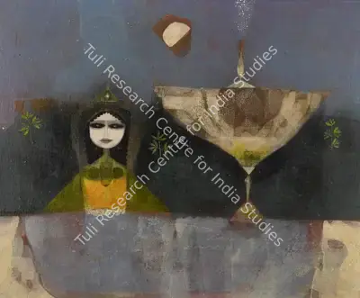 Ganesh Pyne (Artist), Under the Fountain, 1969, Painting