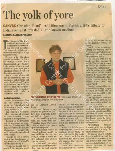 Sangeeta Barooah Pisharoty (Reporter), The Yolk of Yore, 2006, Newspaper Clipping