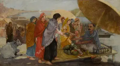 L.N. Taskar (Artist), Untitled (Market Scene), Painting