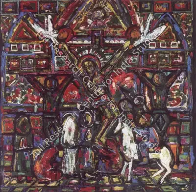F.N. Souza (Artist), Golgotha in Goa, 1948, Painting