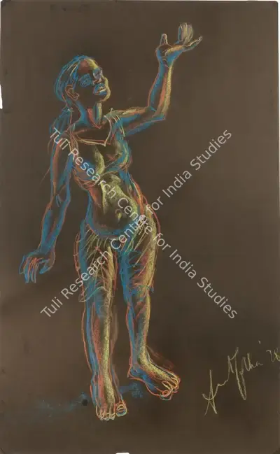 Anna Molka Ahmed (Artist), Untitled (Woman with raised hand), 1978, Painting