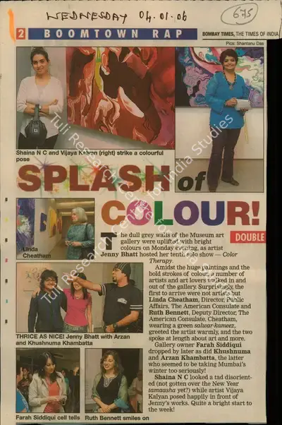 Shantanu Das (Photographer), Splash of Colour!, 2006, Newspaper Clipping