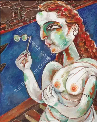 Paritosh Sen (Artist), Binodini in Benares, 2003, Painting