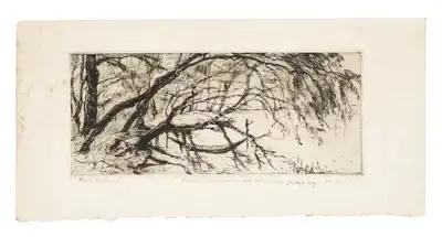 Mukul&nbsp;Dey (Artist), The Little Boat, 1959, Graphic Art