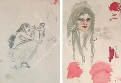 Amrita Sher-Gil (Artist), A Double-sided work, Drawing
