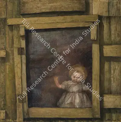 Bhattacharjee, Bikash (Artist). Untitled (Doll Series). Oil on canvas, 1971 | Painting | FineArts | 00604502
