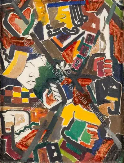 M.F. Husain (Artist), Untitled (King of Hearts), 1950, Painting