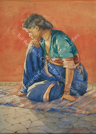G.S. Haldankar (Artist), Study of a Woman, 1930, Painting