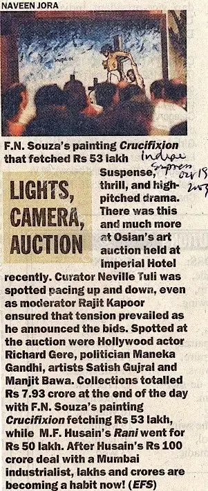 Lights, Camera, Auction, 2004, Newspaper Clipping