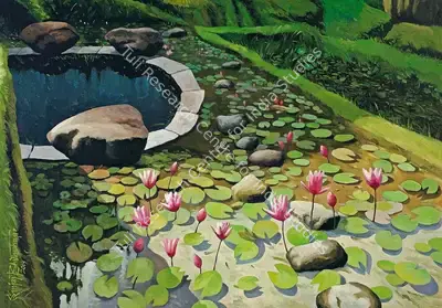 Sanjay Bhattacharya (Artist), Lilies (In Search of Peace), 2019, Painting
