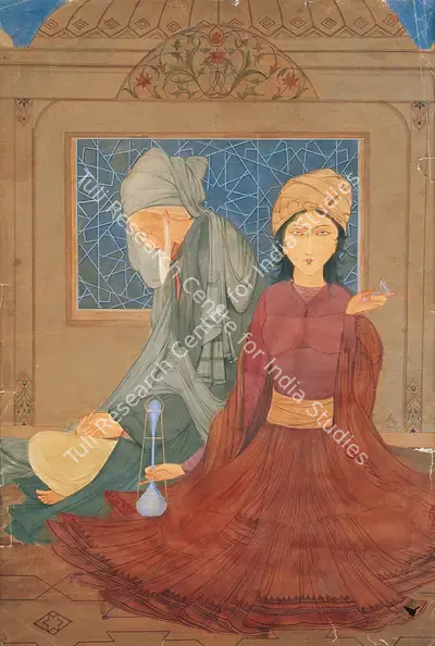 Chughtai, M.A.R. (Artist). Mirza Ghalib, mid 1930s | Painting, Os.Mum/23.06.10, 2010 · Osian's