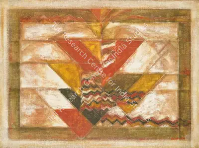 Akkitham Narayanan (Artist), Several Triangles, 1990, Painting